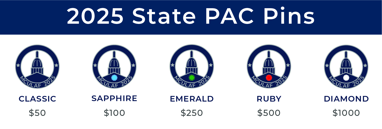 2025 State PAC Pin Levels